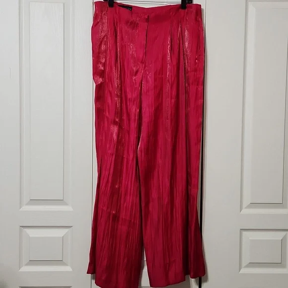 NWT Zara Wrinkled Effect Wide Leg Pant. Size L - Picture 3 of 8